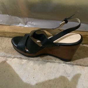 Cole Hahn black wedge sandal
